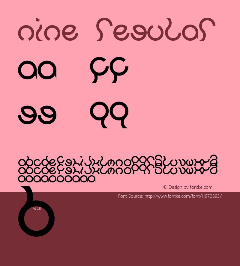 nine Regular Version 1.0 Font Sample