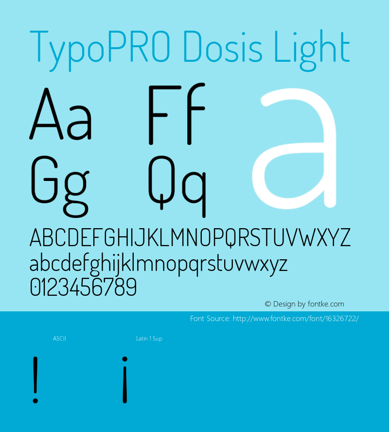 TypoPRO Dosis Light Version 1.007 Font Sample