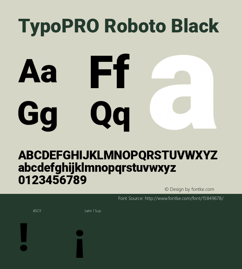 TypoPRO Roboto Black Version 2.001047; 2015 Font Sample