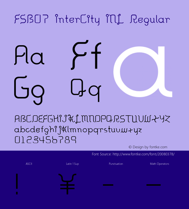 FSB07 InterCity INL Macromedia Fontographer 4.1J 06.12.26 Font Sample