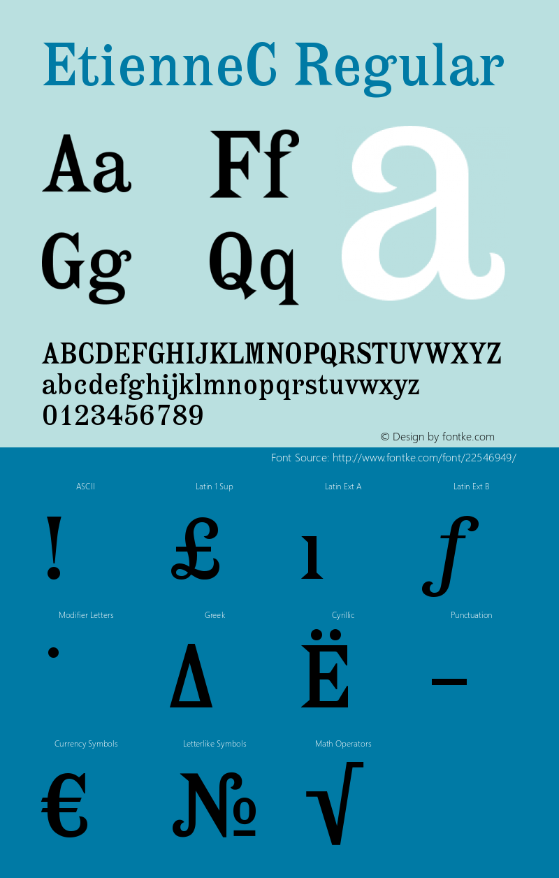 EtienneC Version 001.000 Font Sample