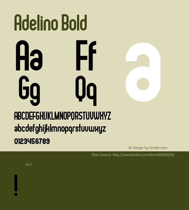 Adelino Bold Version 1.000 Font Sample