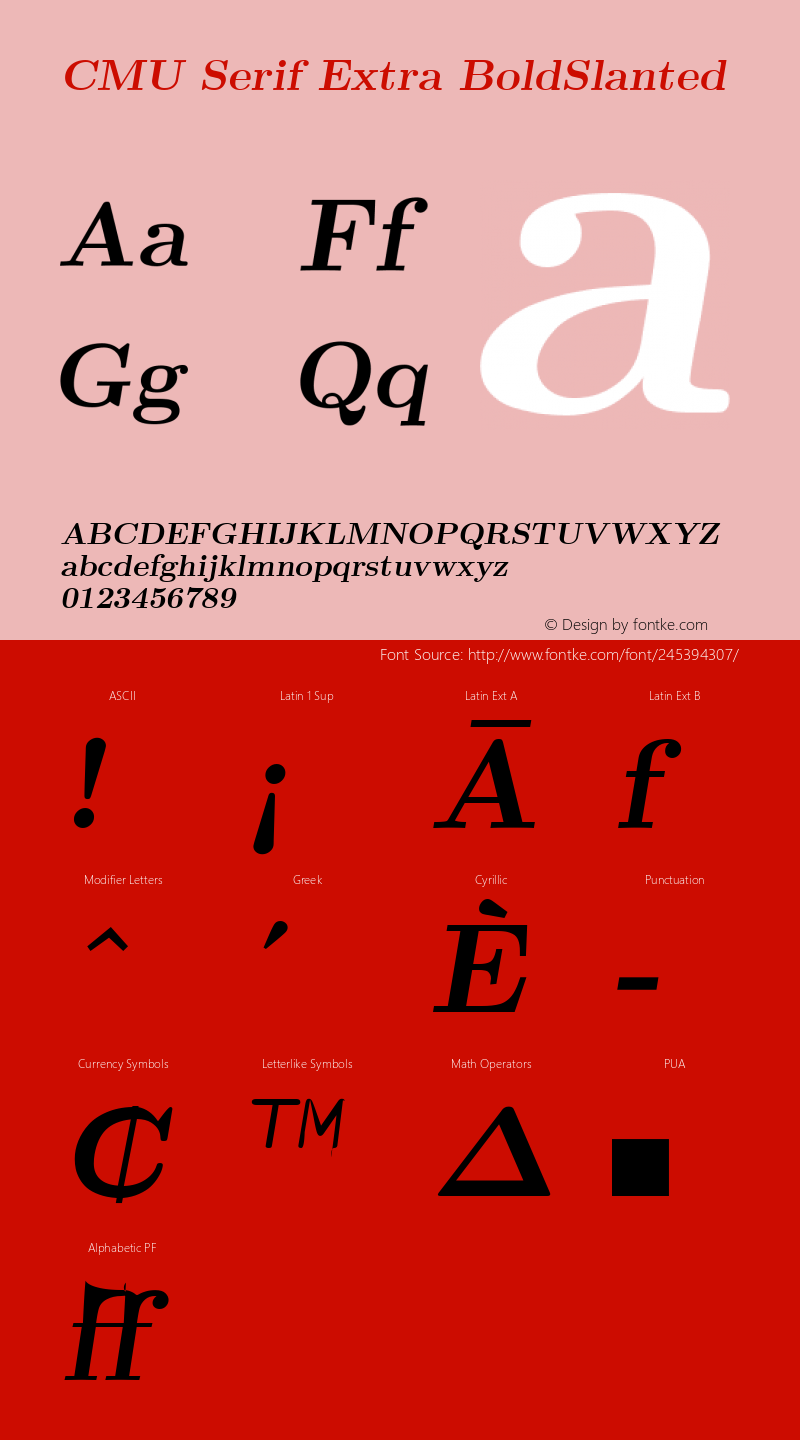 CMU Serif Extra BoldSlanted Version 0.7.0图片样张