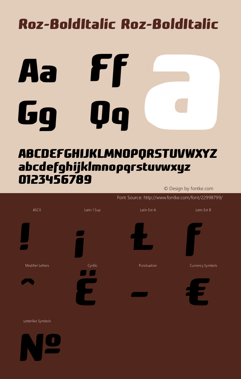 Roz-BoldItalic This is a protected WebFont and is intended for CSS @font-face use ONLY. Reverse engineering this font is strictly prohibited and against all YouWorkForThem WebFont licensing usage rules. You may NOT use this WebFont file for desktop publis