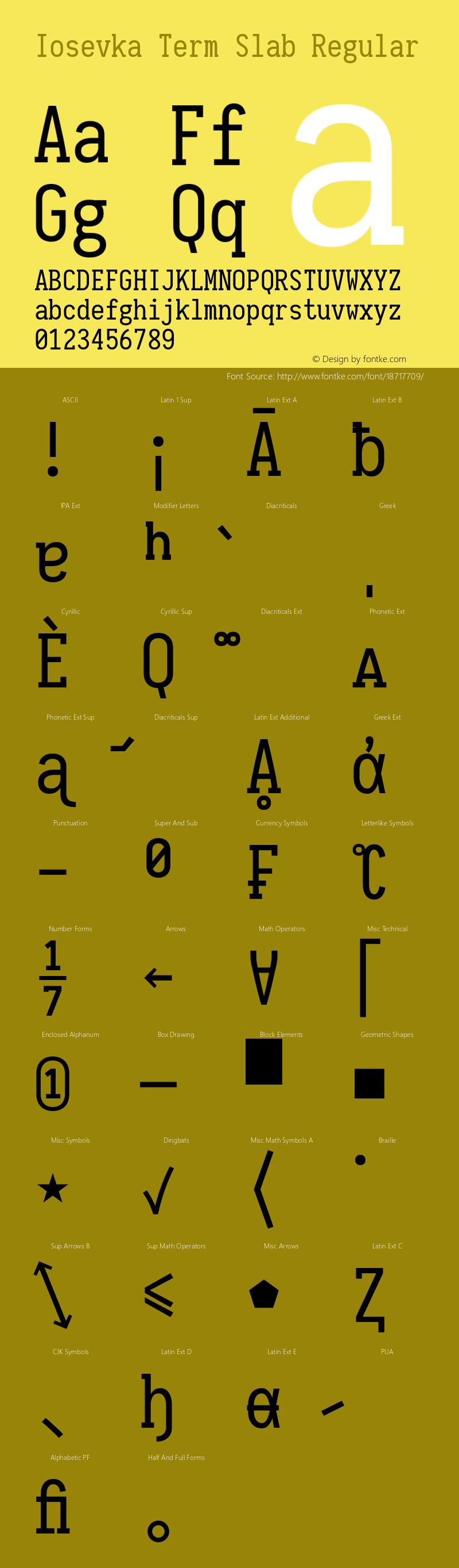 Iosevka Term Slab Regular 1.10.1 Font Sample