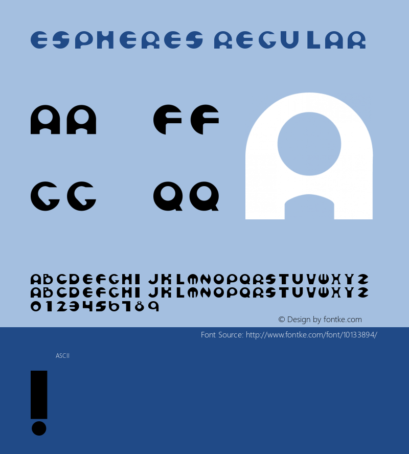 Espheres Regular Unknown Font Sample