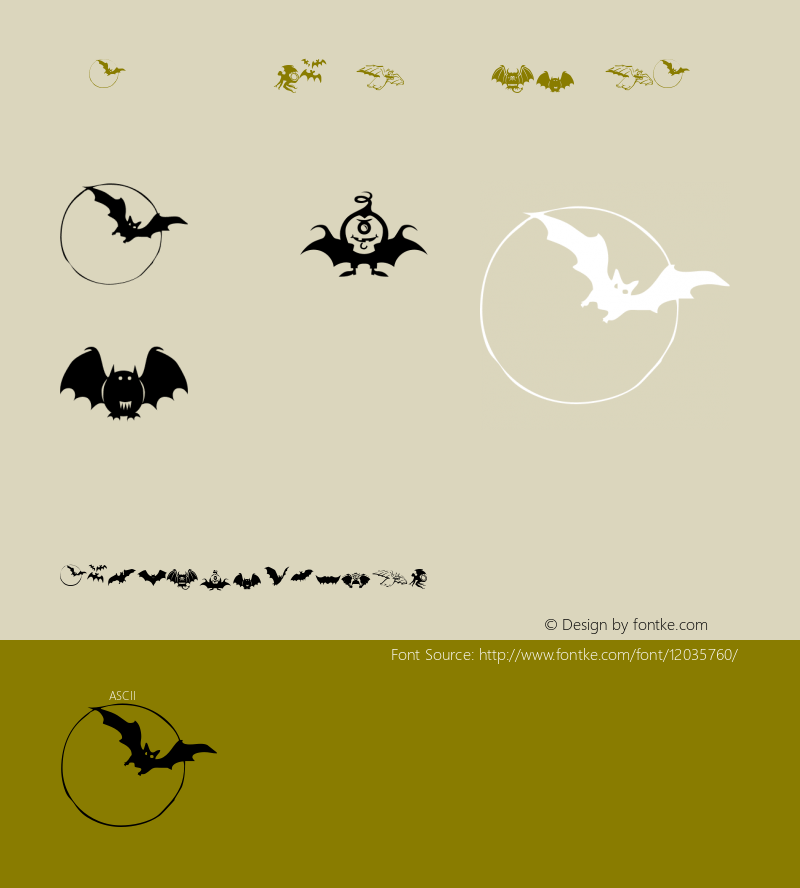 Bats-Symbols Regular 1.0 Font Sample