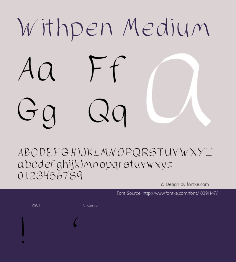 Withpen Medium Version 001.000 Font Sample