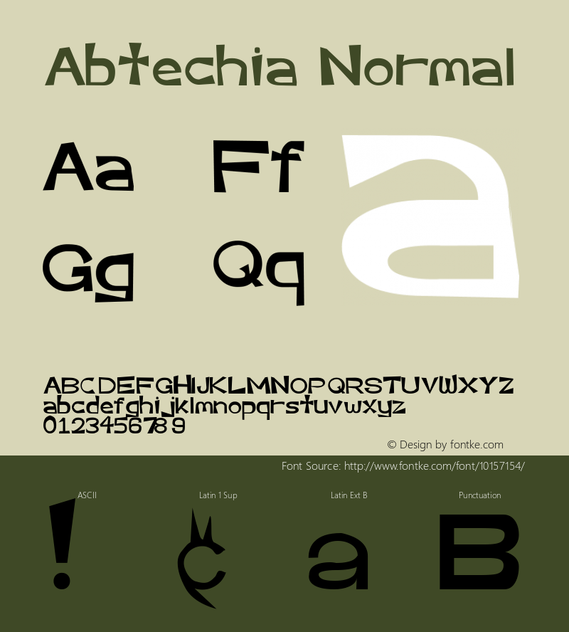 Abtechia Normal 1.0 Sat Nov 09 11:47:18 1996 Font Sample