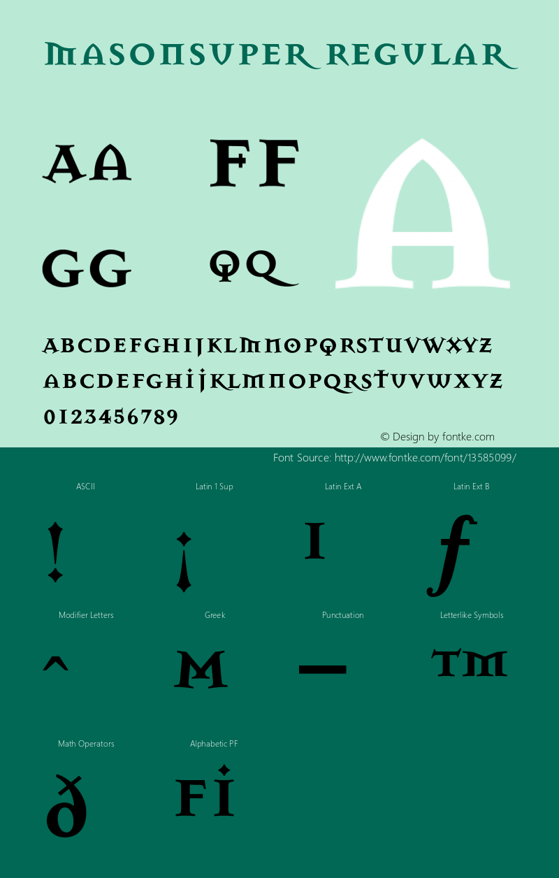 MasonSuper Regular 001.000 Font Sample