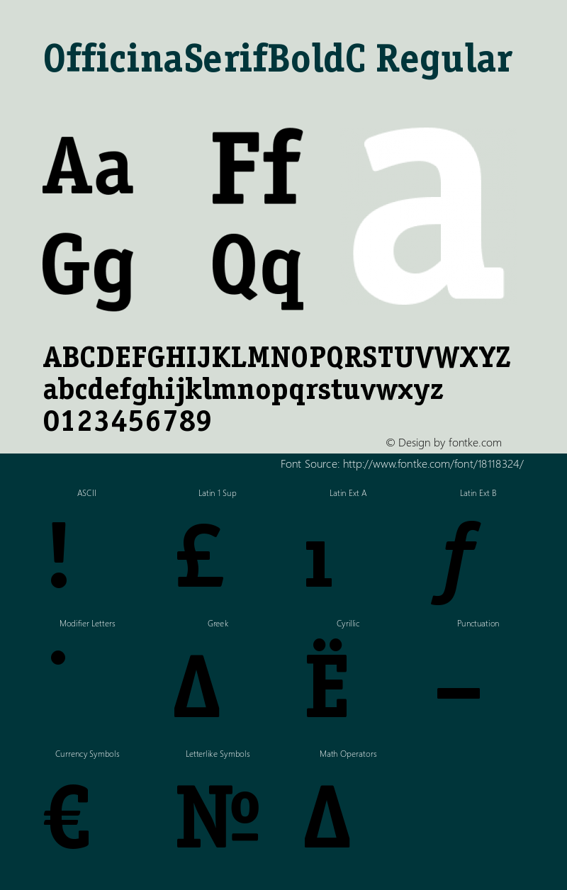 OfficinaSerifBoldC Regular OTF 1.0;PS 001.000;Core 116;AOCW 1.0 161 Font Sample