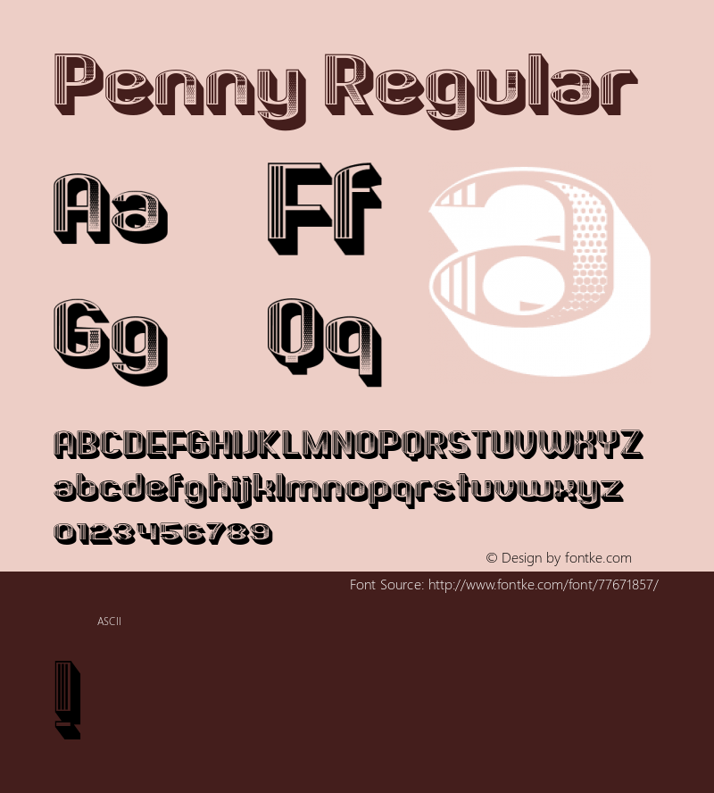 Penny Regular Version 1.000 Font Sample
