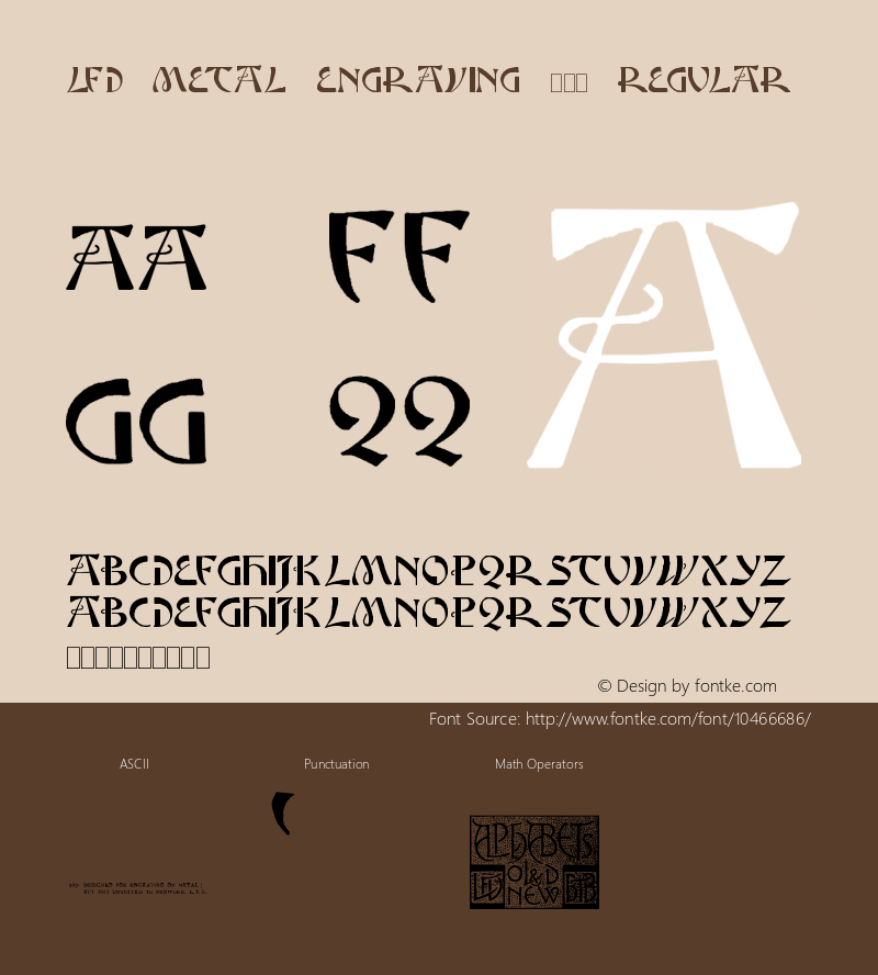 LFD Metal Engraving 187 Regular Version 1.00 June 18, 2012, initial release Font Sample