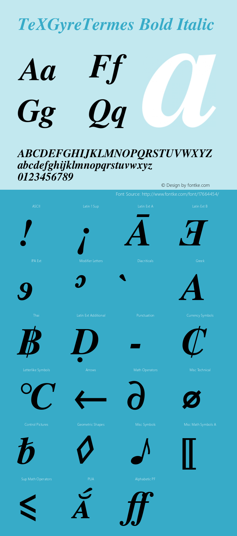 TeXGyreTermes Bold Italic Version 2.004;PS 2.004;hotconv 1.0.49;makeotf.lib2.0.14853 Font Sample