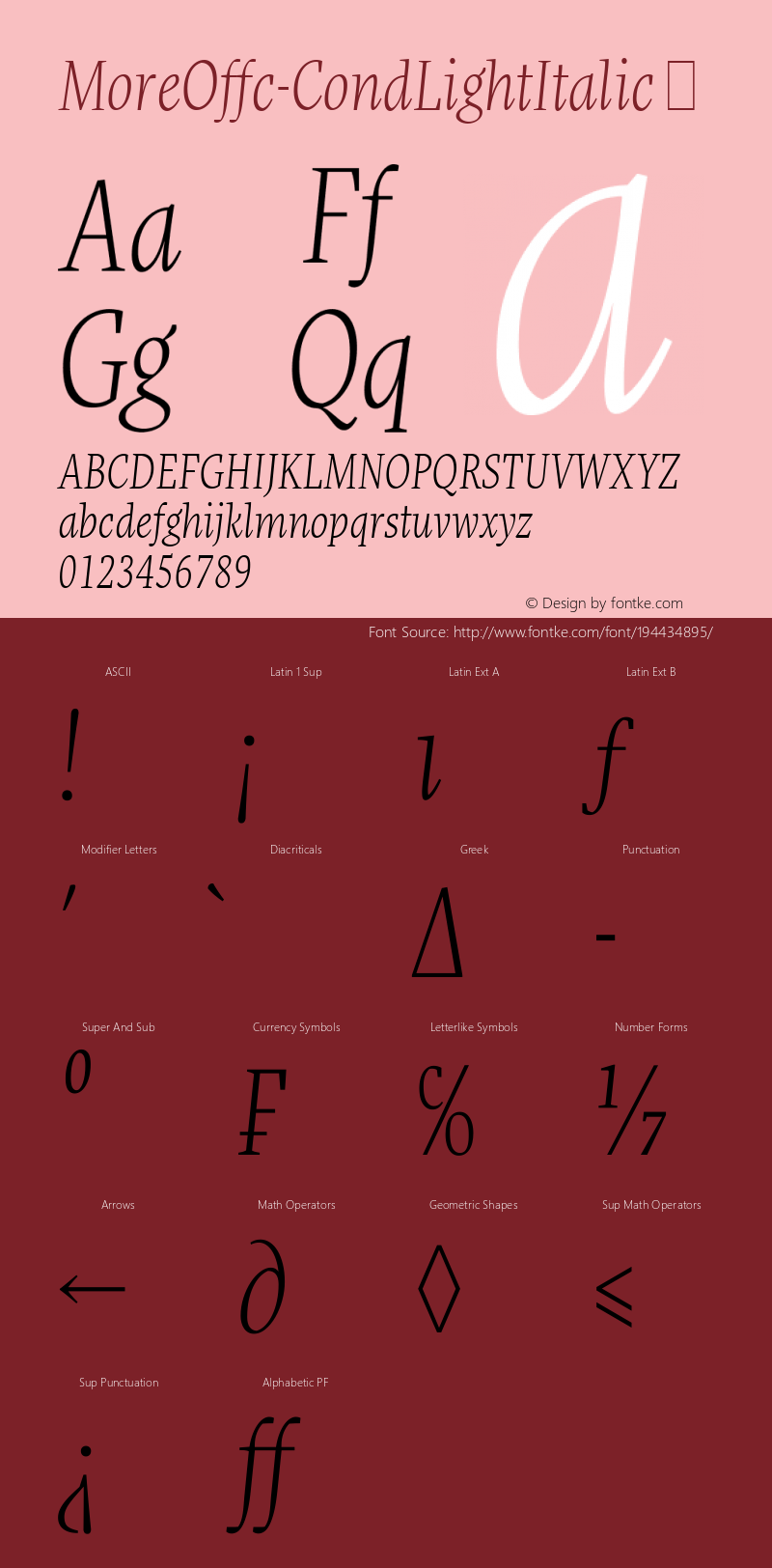 ☞More Offc Cond Light Italic Version 7.504; 2010; Build 1020;com.myfonts.easy.fontfont.more.offc-condensed-light-italic.wfkit2.version.3YBb图片样张