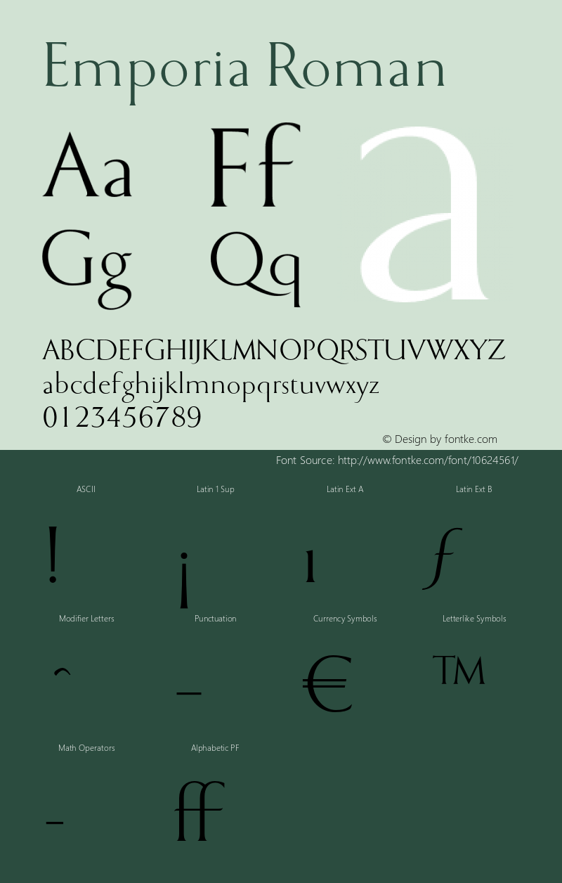 Emporia Roman Version 1.001 Font Sample