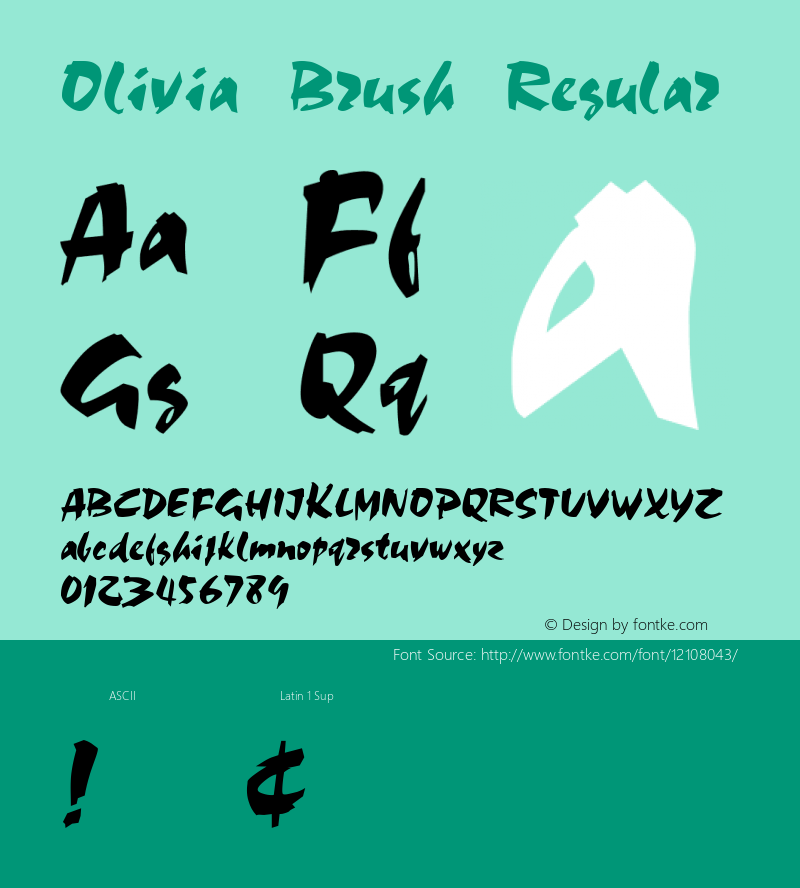 Olivia Brush Regular 04-18-93 Font Sample