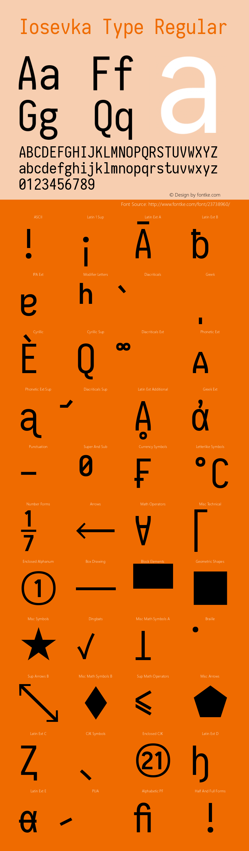 Iosevka Type 1.13.3; ttfautohint (v1.6) Font Sample