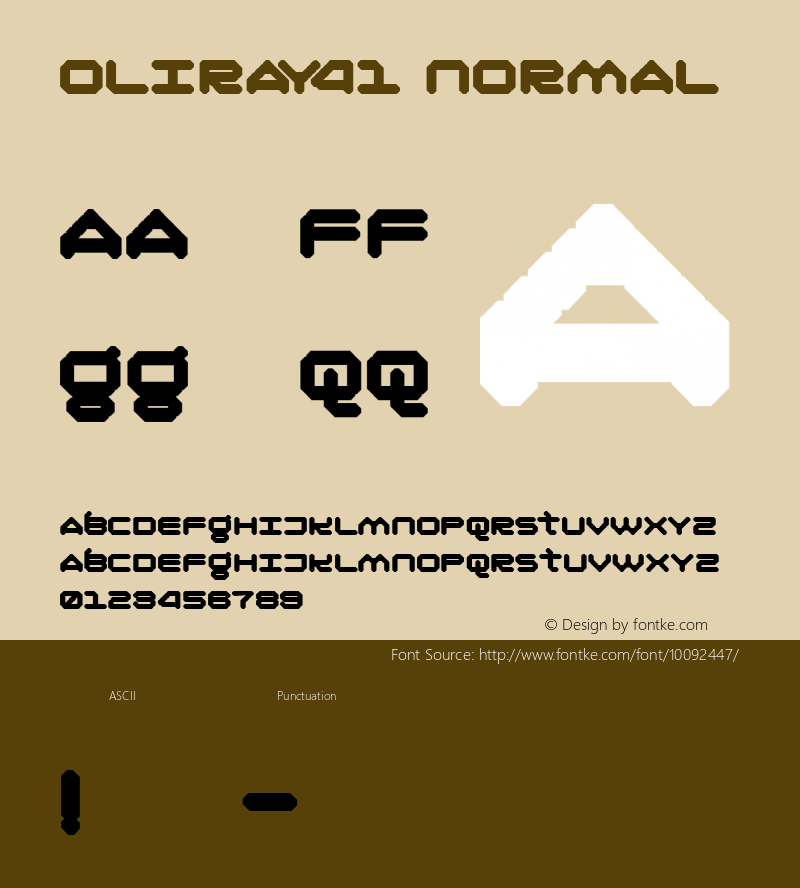 Oliray41 Normal Macromedia Fontographer 4.1 7/17/01 Font Sample