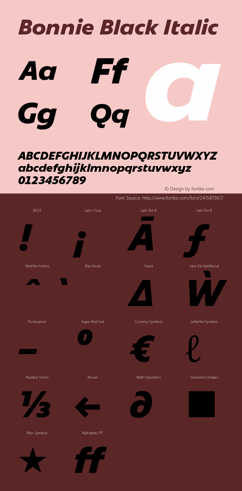 Bonnie Black Italic Version 1.400图片样张