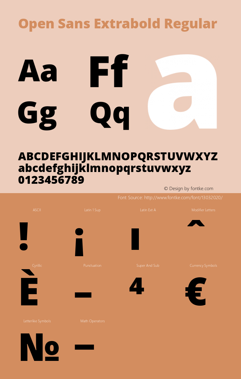 Open Sans Extrabold Regular Version 1.10 Font Sample