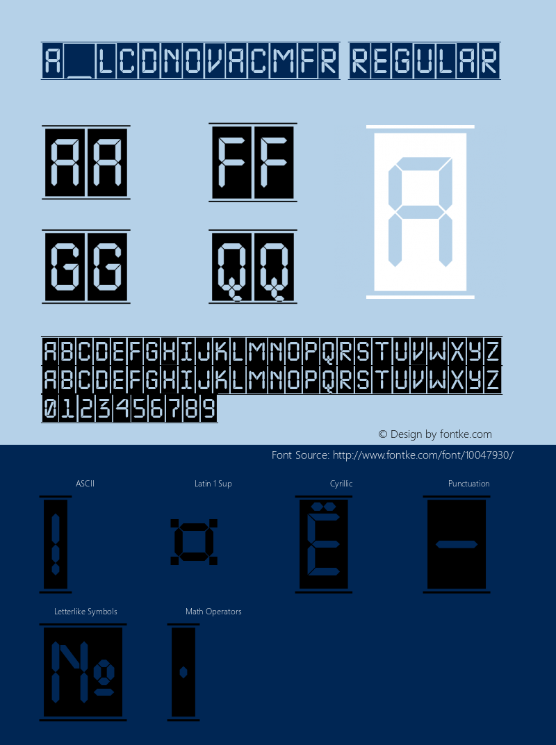 a_LCDNovaCmFr Regular 01.03 Font Sample