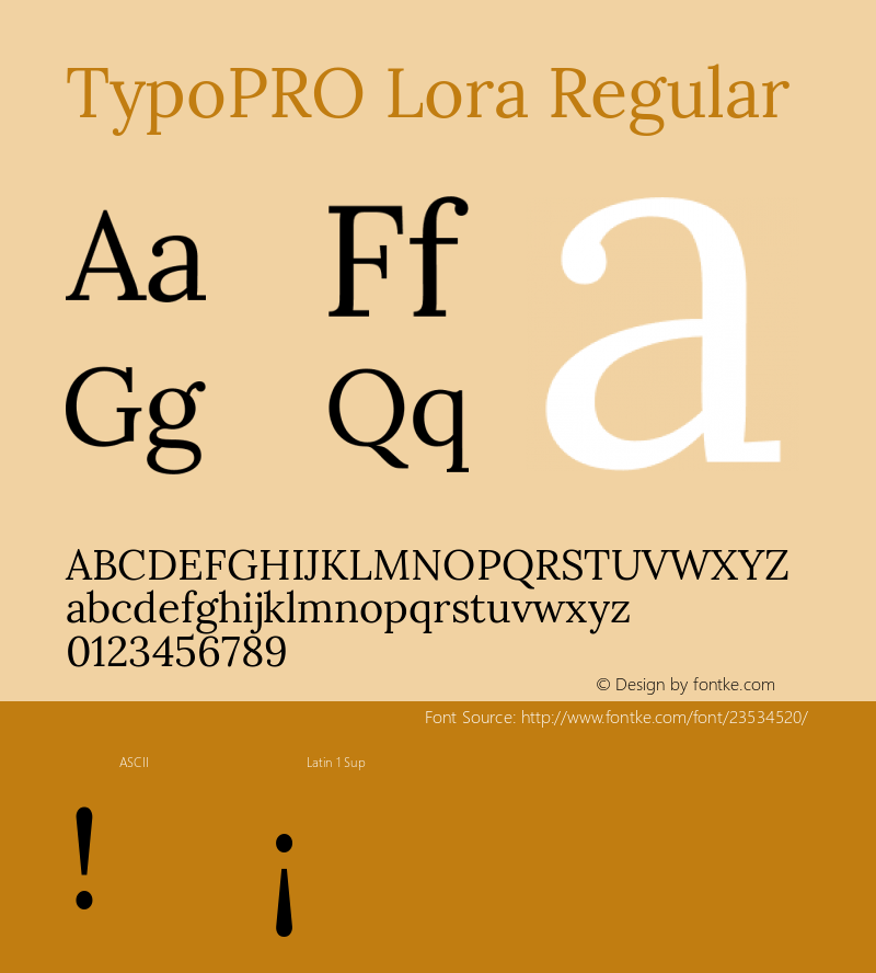 TypoPRO Lora Regular Version 2.000 Font Sample