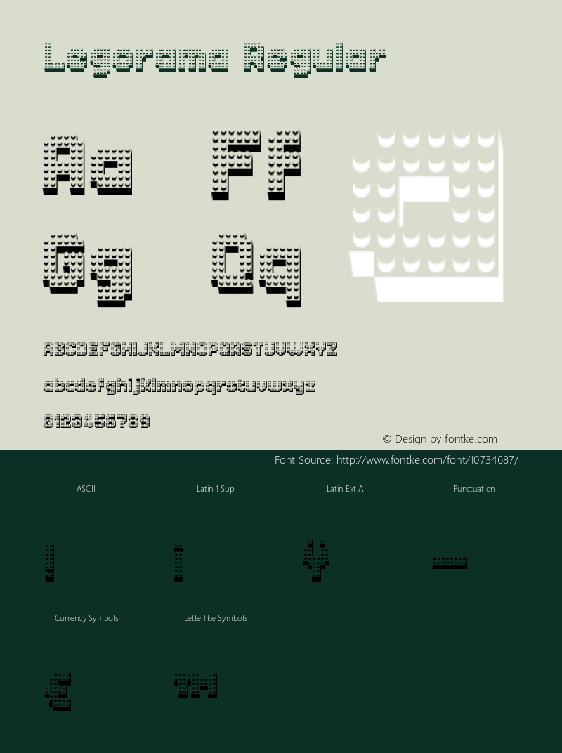 Legorama Regular Version 1.0 Font Sample
