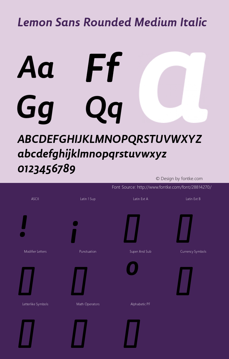 LemonSansRounded-MediumItalic Version 2.2 Font Sample