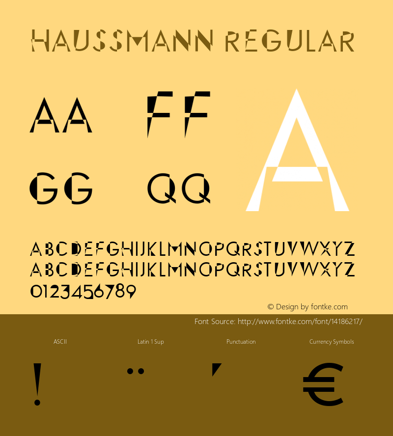 Haussmann Regular Version 1.001 Font Sample