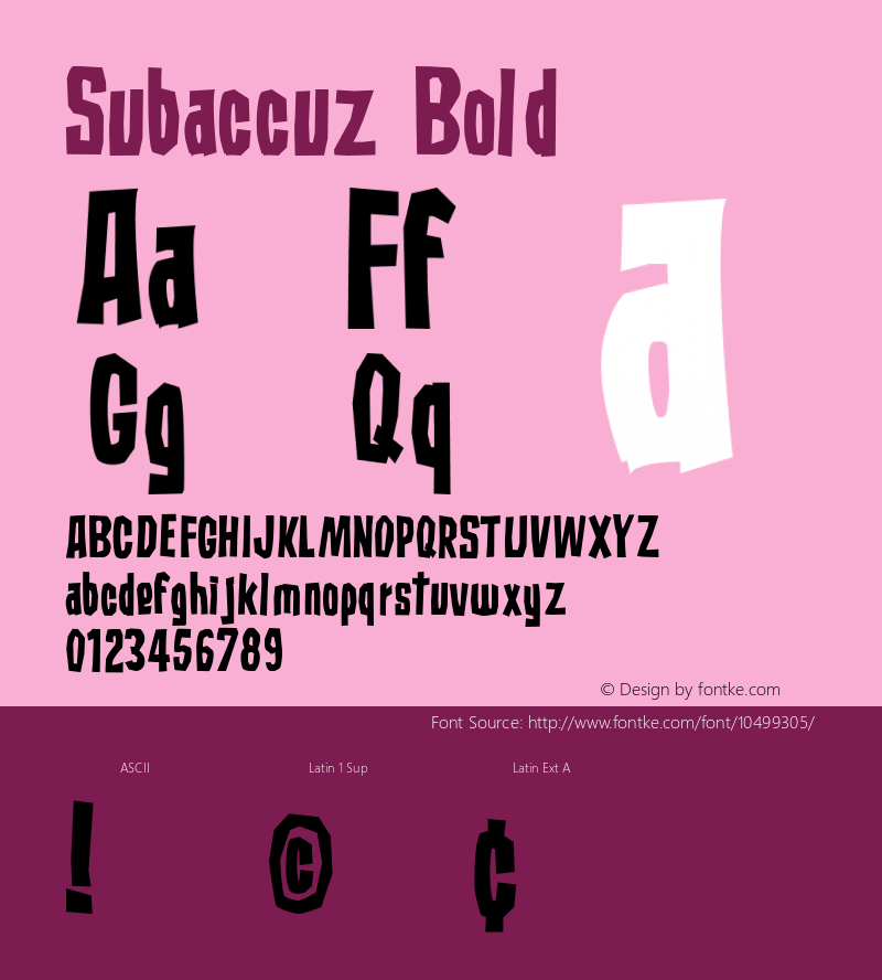 Subaccuz Bold 001.000 Font Sample