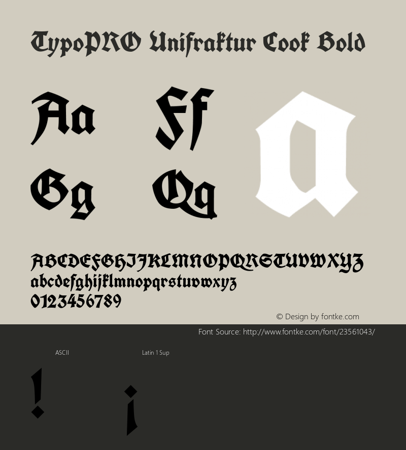 TypoPRO UnifrakturCook Version 2013-08-25 Font Sample