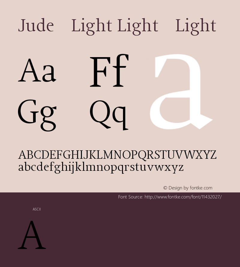 Jude-Light Light-Light Version 001.001 Font Sample
