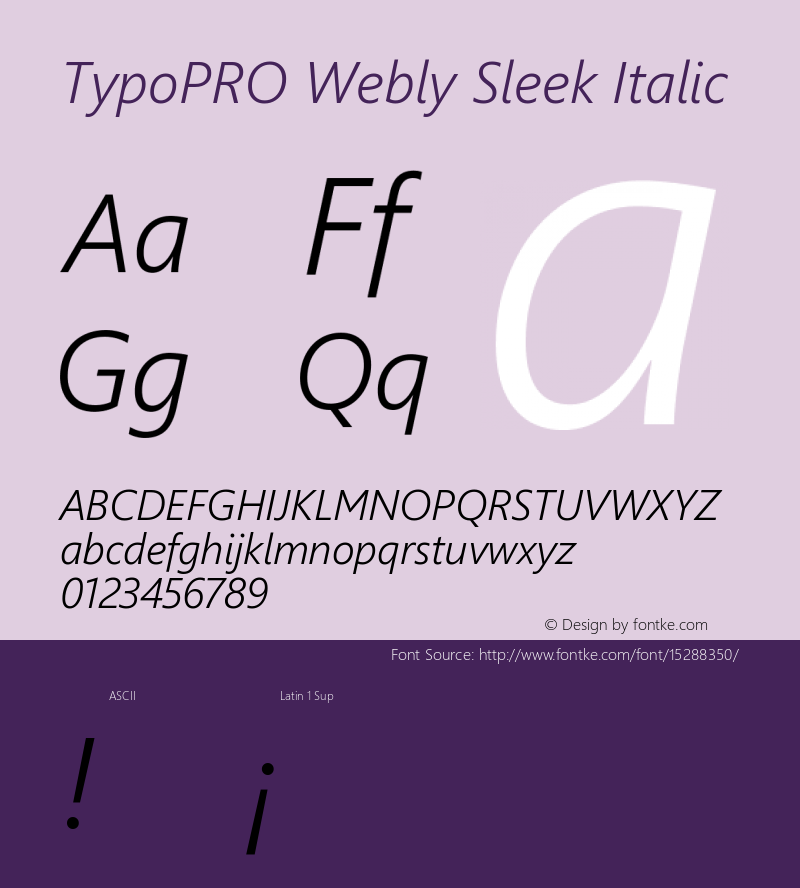 TypoPRO Webly Sleek Italic Version 0.10 January 23, 2013 Font Sample