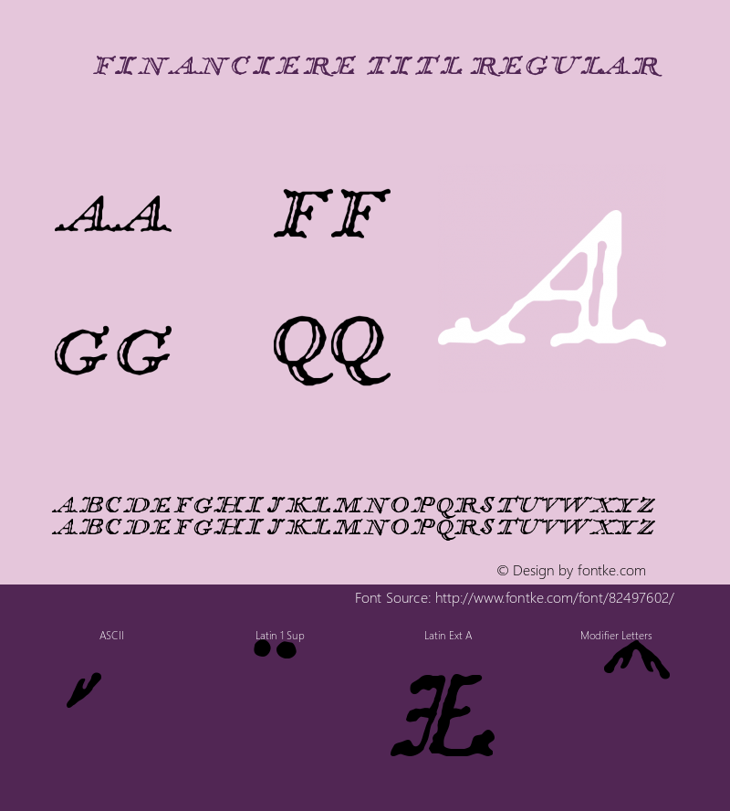 1741 Financiere Titl W05 Italic Version 1.00 Font Sample