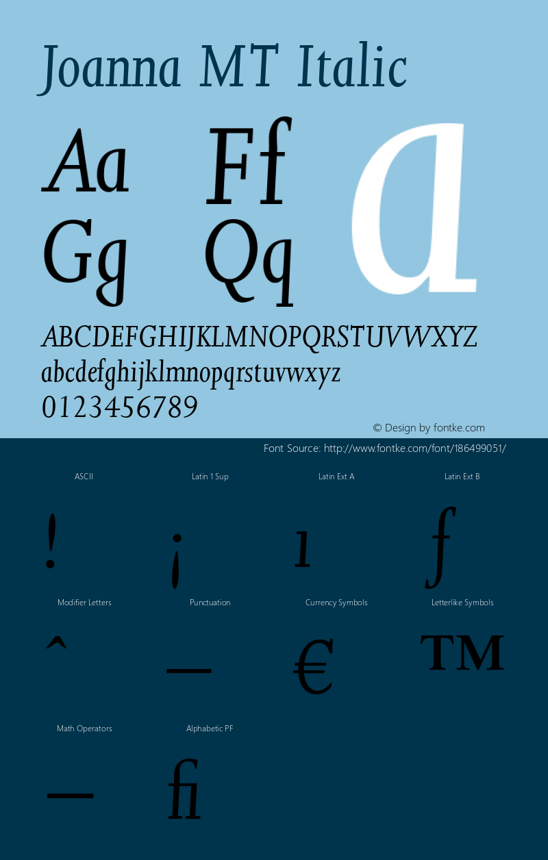 JoannaMT-Italic 001.001图片样张