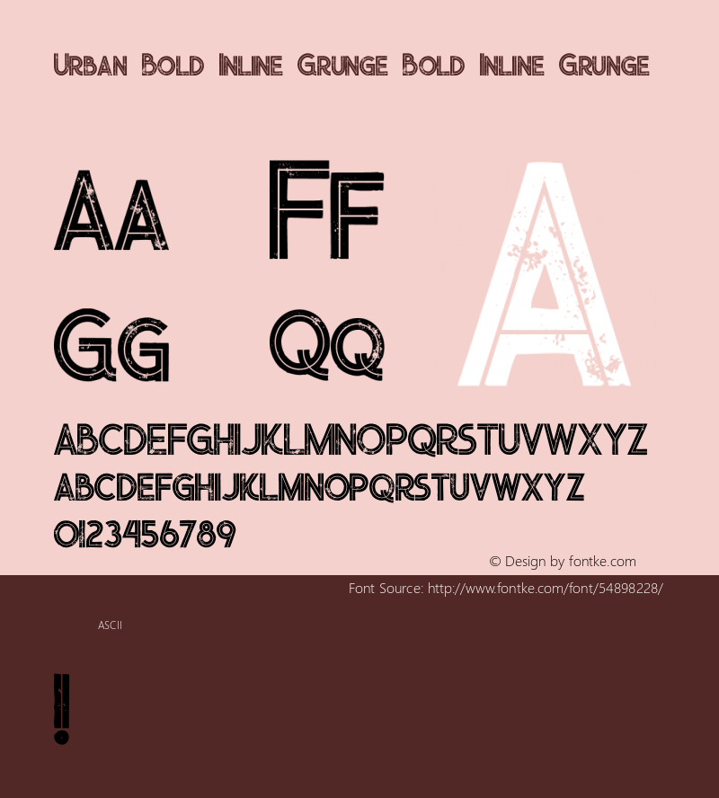 Urban Bold Inline Grunge Version 1.000 Font Sample