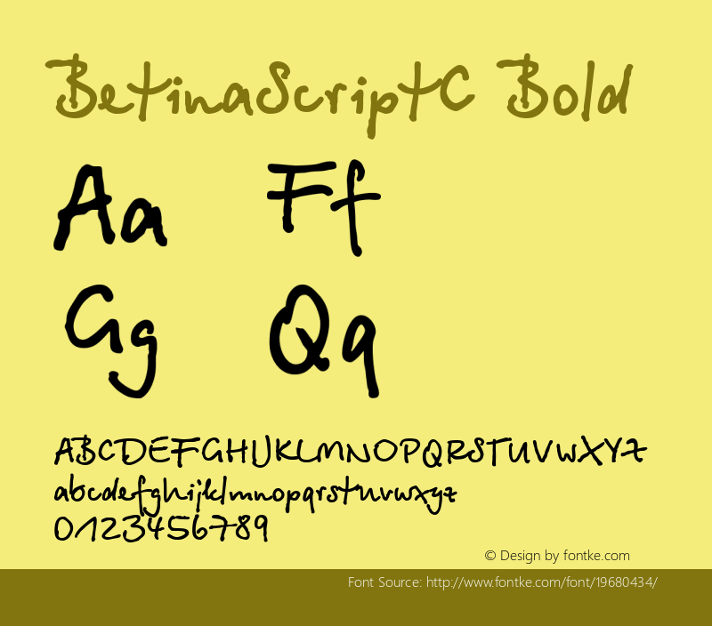 BetinaScriptC Bold 001.000 Font Sample