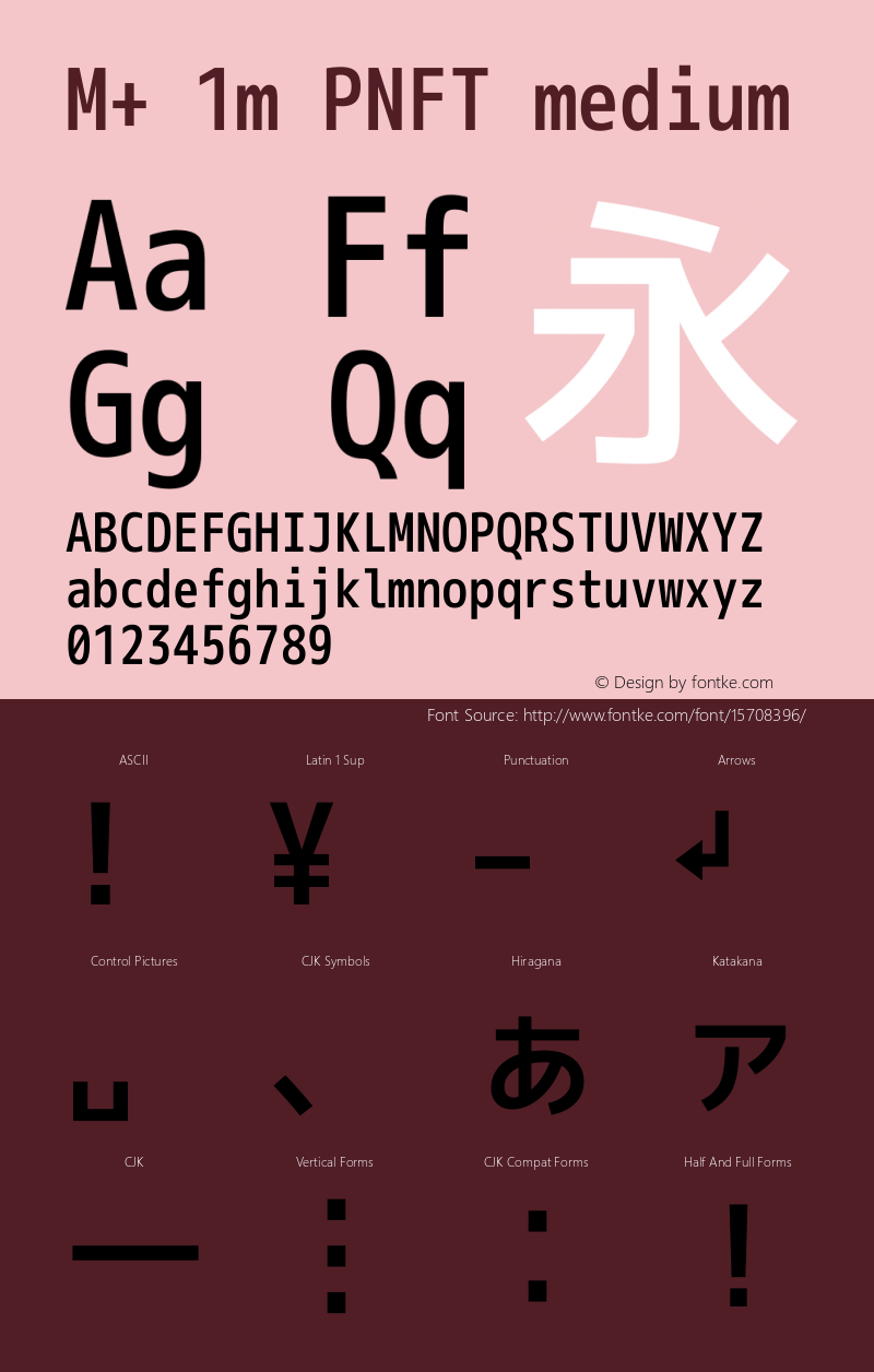 M+ 1m PNFT medium Version 1.018;Nerd Fonts 0.5 Font Sample