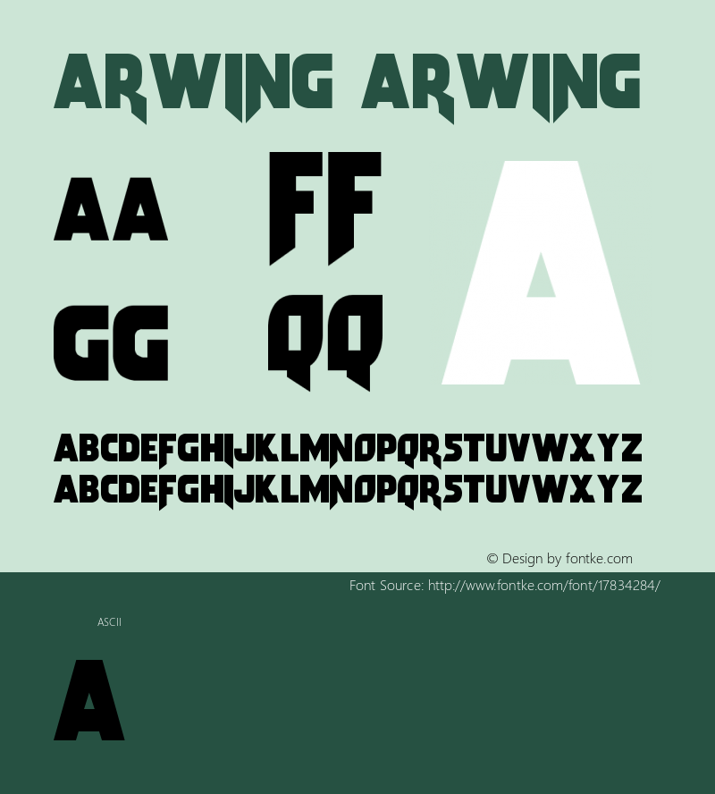 Arwing Arwing Version 1.0 Font Sample