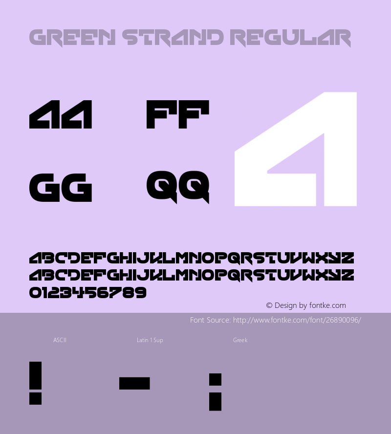 Green Strand Version 1.00;September 10, 2018;FontCreator 11.5.0.2427 64-bit Font Sample