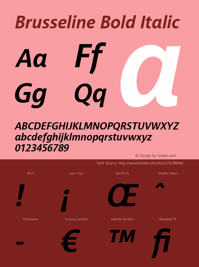 Brusseline Bold Italic Version 1.00 October 3, 2015, initial release Font Sample
