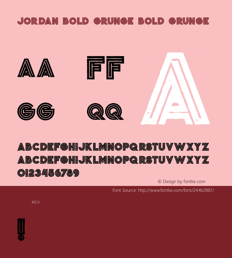 Jordan Bold Grunge Version 1.000 Font Sample