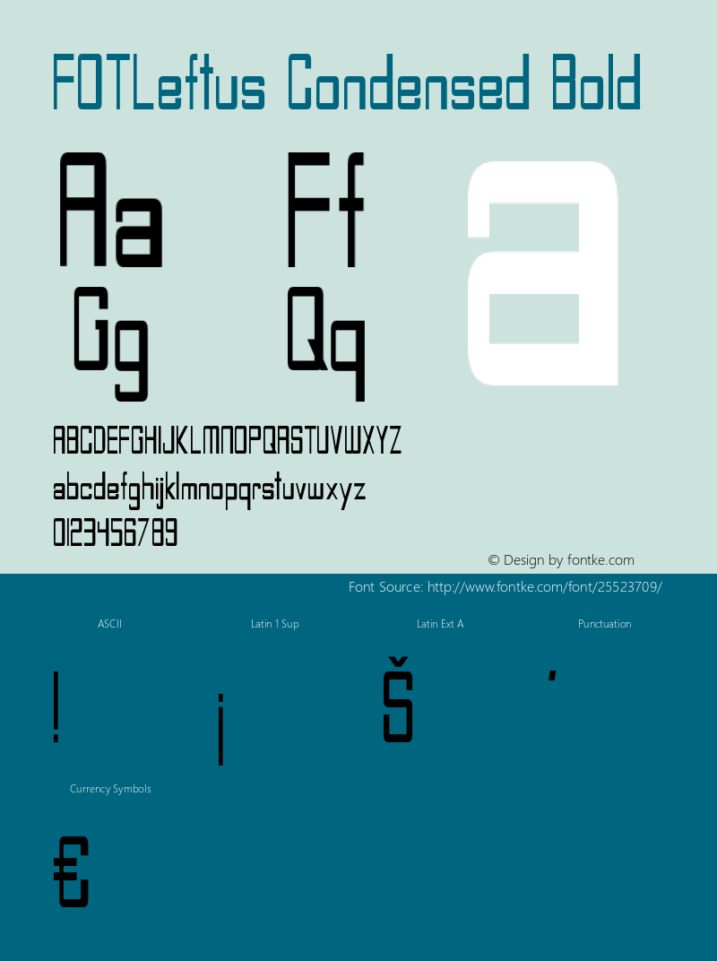 FOTLeftus-CondensedBold Version 1.000 Font Sample