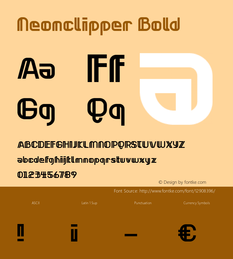 Neonclipper Bold Version 1.000 2016 initial release Font Sample