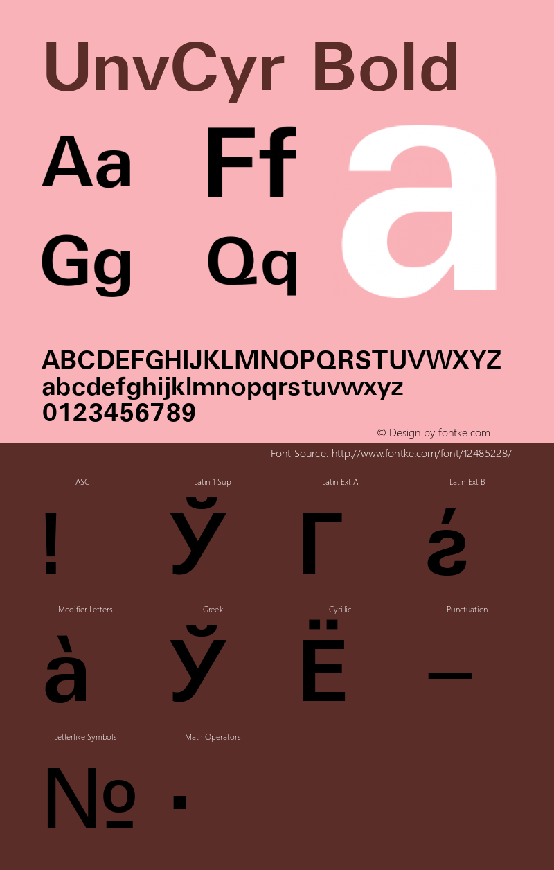 UnvCyr Bold Version 1.02 Font Sample