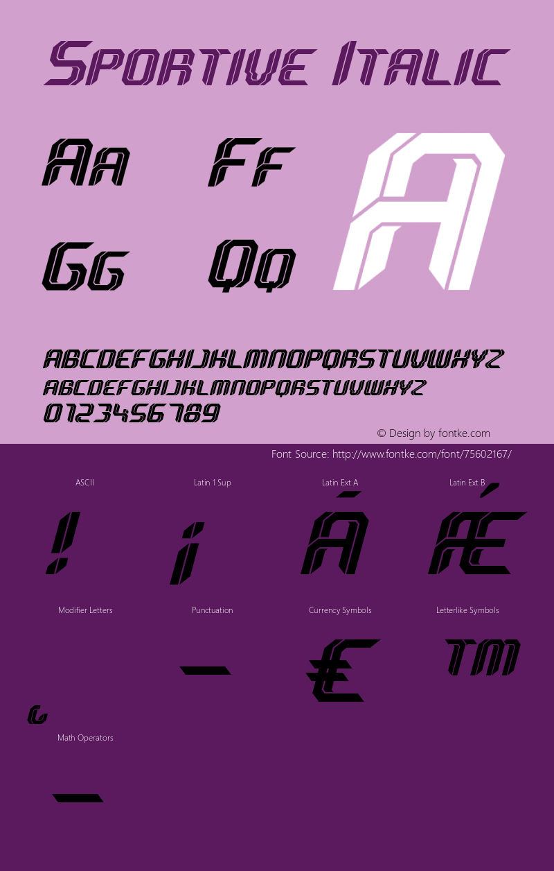 Sportive Italic Version 1.006;Fontself Maker 3.5.1 Font Sample