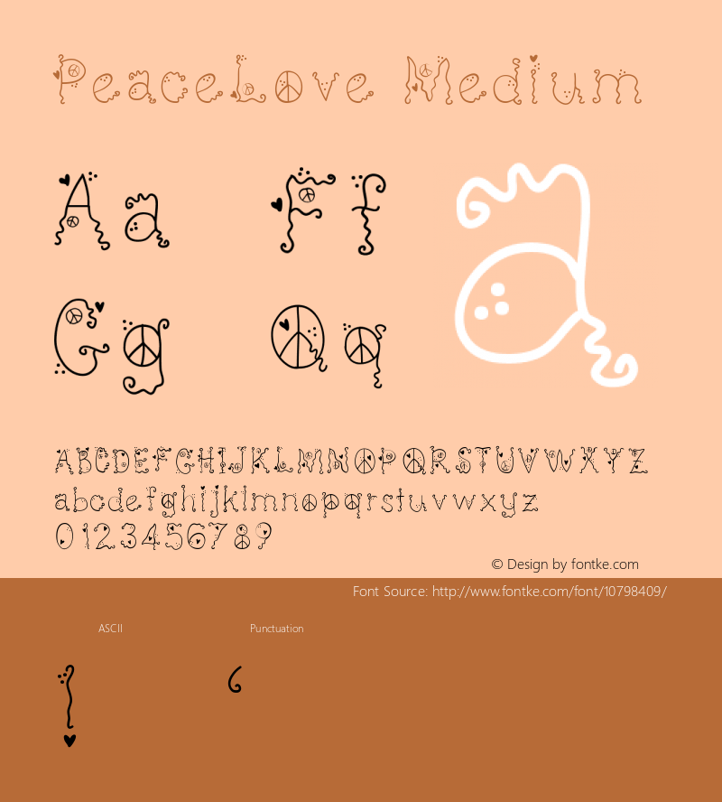 PeaceLove Medium Version 001.000 Font Sample