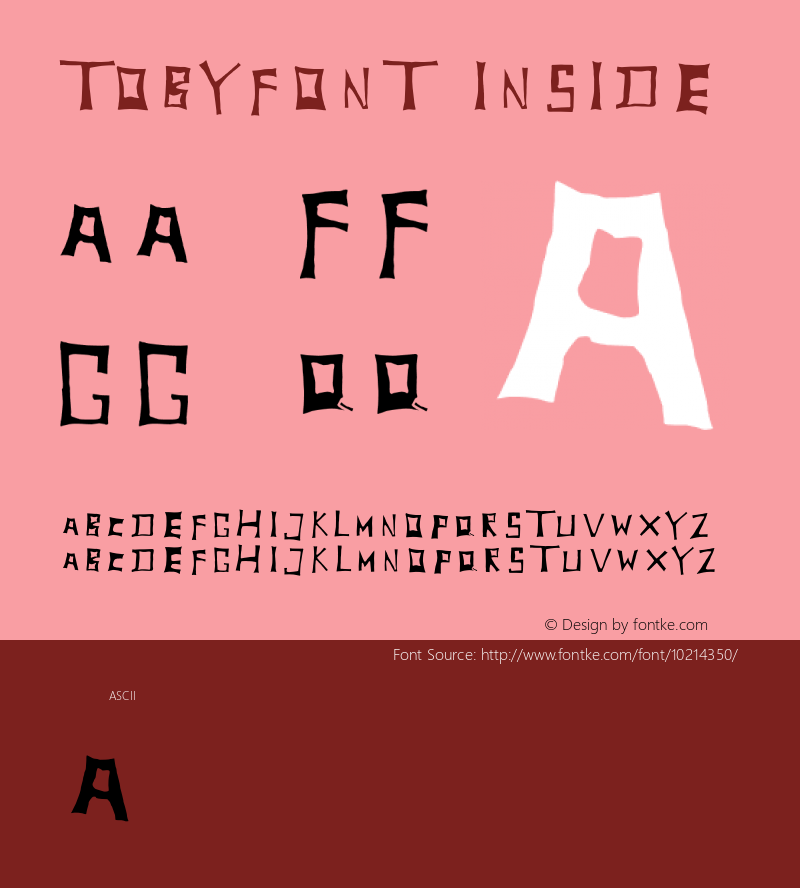 TobyFont Inside Version 1.000 2006 initial release Font Sample