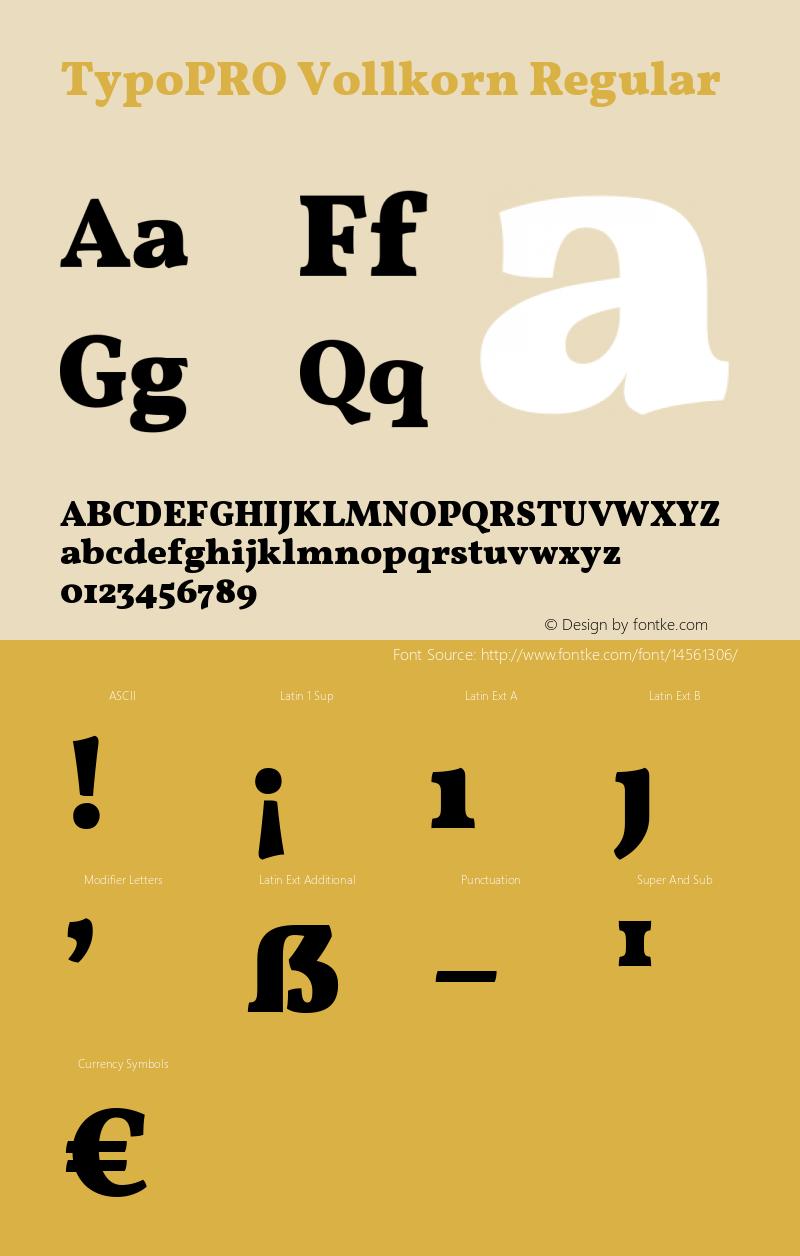 TypoPRO Vollkorn Regular Version 2.001 Font Sample